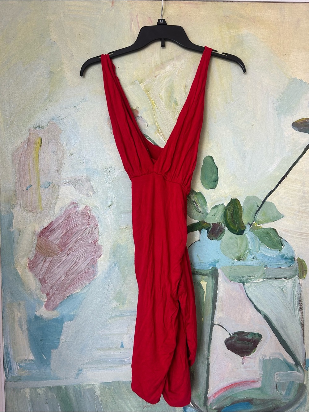 Xenia Boutique Red V-Neck Mini Dress